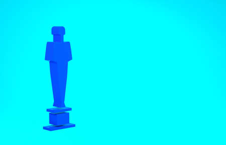 Blue Movie trophy icon isolated on blue background. Academy award icon. Films and cinema symbol....