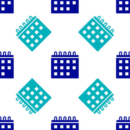 Blue Calendar icon isolated seamless pattern on white background. Event reminder symbol. Vectorのイラスト素材