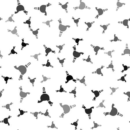 Black Candy cockerel lollipop on a stick icon isolated seamless pattern on white background. Vectorのイラスト素材