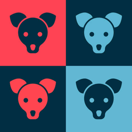 Pop art Dog icon isolated on color background. Vectorのイラスト素材
