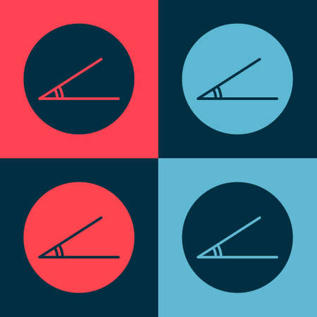 Pop art Acute angle of 45 degrees icon isolated on color background. Vector Illustrationのイラスト素材