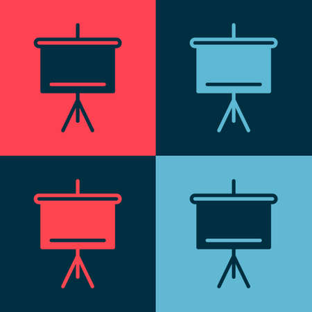 Pop art Chalkboard icon isolated on color background. School Blackboard sign. Vectorのイラスト素材