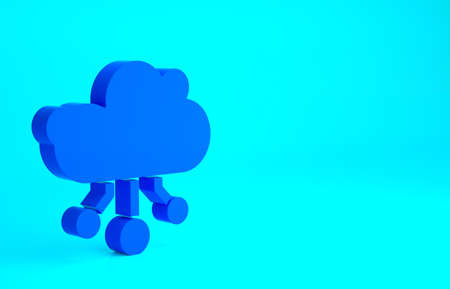 Blue Internet of things icon isolated on blue background. Cloud computing design concept. Digital...