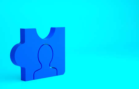 Blue Head hunting icon isolated on blue background. Business target or Employment sign. Human resource and recruitment for business. Minimalism concept. 3d illustration 3D renderの写真素材