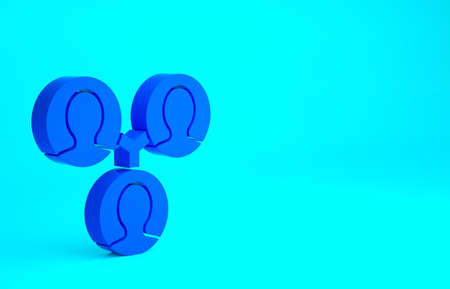 Blue Project team base icon isolated on blue background. Business analysis and planning, consulting, team work, project management. Minimalism concept. 3d illustration 3D renderの写真素材
