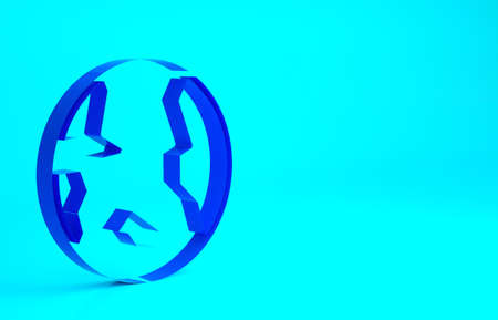 Blue Earth globe icon isolated on blue background. World or Earth sign. Global internet symbol....