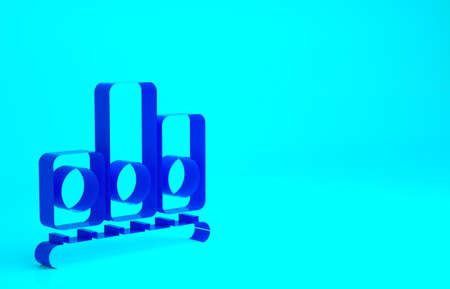 Blue Ranking star icon isolated on blue background. Star rating system. Favorite, best rating, award symbol. Minimalism concept. 3d illustration 3D renderの写真素材
