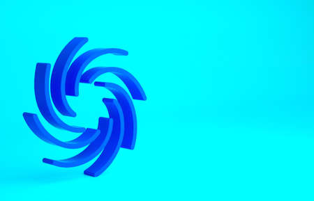 Blue Tornado icon isolated on blue background. Cyclone, whirlwind, storm funnel, hurricane wind or twister weather icon. Minimalism concept. 3d illustration 3D renderの写真素材