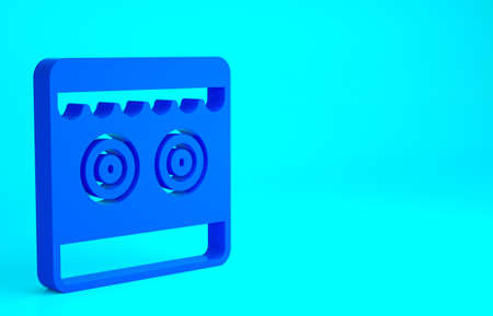 Blue Shooting gallery icon isolated on blue background. Minimalism concept. 3d illustration 3D...