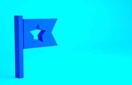 Blue American flag icon isolated on blue background. Flag of USA. United States of America....