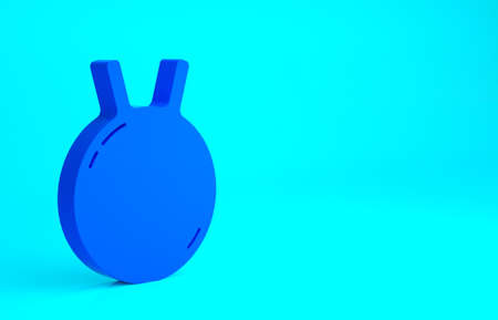 Blue Kettlebell icon isolated on blue background. Sport equipment. Minimalism concept. 3d illustration 3D renderの写真素材