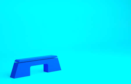 Blue Step platform icon isolated on blue background. Minimalism concept. 3d illustration 3D renderの写真素材