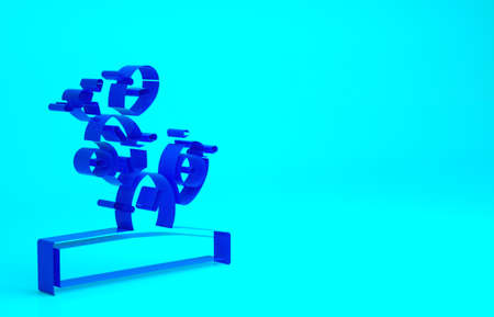 Blue Cactus icon isolated on blue background. Minimalism concept. 3d illustration 3D renderの写真素材