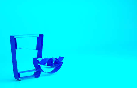 Blue Tequila glass with lemon icon isolated on blue background. Mexican alcohol drink. Minimalism concept. 3d illustration 3D renderの写真素材