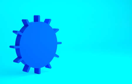 Blue Sun icon isolated on blue background. Summer symbol. Good sunny day. Minimalism concept. 3d illustration 3D renderの写真素材