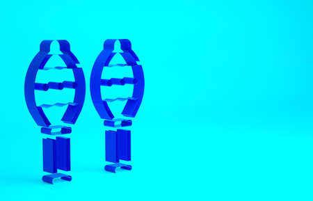 Blue Maracas icon isolated on blue background. Music maracas instrument mexico. Minimalism concept. 3d illustration 3D renderの写真素材