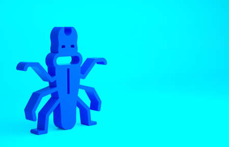 Blue Termite icon isolated on blue background. Minimalism concept. 3d illustration 3D renderの写真素材