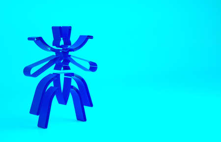 Blue Mosquito icon isolated on blue background. Minimalism concept. 3d illustration 3D renderの写真素材