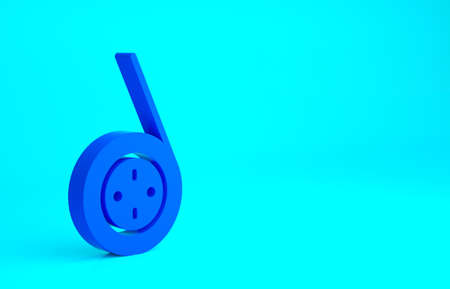 Blue Yoyo toy icon isolated on blue background. Minimalism concept. 3d illustration 3D renderの写真素材