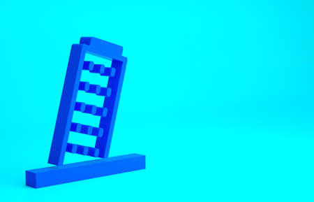 Blue Leaning Tower in Pisa icon isolated on blue background. Italy symbol. Minimalism concept. 3d illustration 3D renderの写真素材