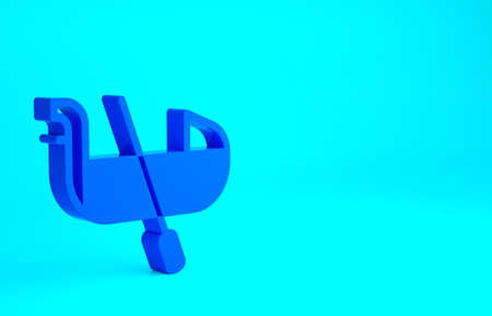 Blue Gondola boat italy venice icon isolated on blue background. Tourism rowing transport romantic....