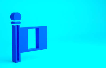 Blue Flag Italy icon isolated on blue background. Minimalism concept. 3d illustration 3D renderの写真素材