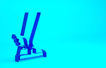 Blue Hermes sandal icon isolated on blue background. Ancient greek god Hermes. Running shoe with wings. Minimalism concept. 3d illustration 3D renderの写真素材