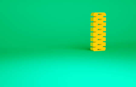 Orange Car tire wheel icon isolated on green background. Minimalism concept. 3d illustration 3D renderの写真素材