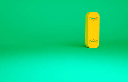 Orange Skateboard trick icon isolated on green background. Extreme sport. Sport equipment. Minimalism concept. 3d illustration 3D renderの写真素材