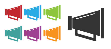 Black Megaphone icon isolated on white background. Speaker sign. Set icons colorful. Vectorのイラスト素材
