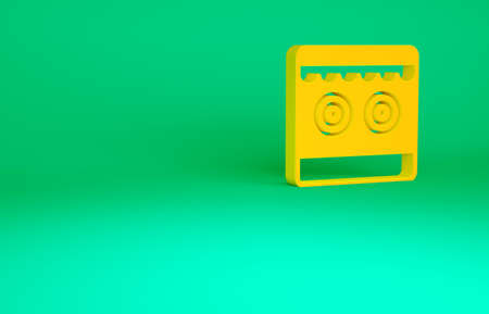 Orange Shooting gallery icon isolated on green background. Minimalism concept. 3d illustration 3D renderの写真素材