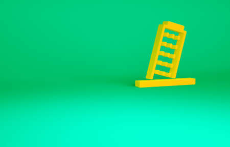 Orange Leaning Tower in Pisa icon isolated on green background. Italy symbol. Minimalism concept. 3d illustration 3D renderの写真素材