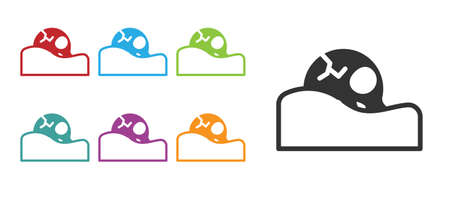 Black Human skull in the ground icon isolated on white background. Set icons colorful. Vectorのイラスト素材