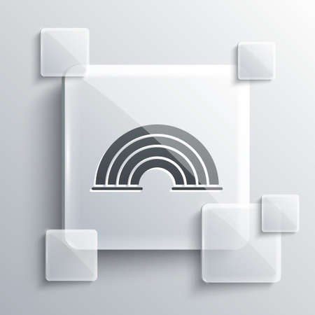Grey Rainbow icon isolated on grey background. Square glass panels. Vectorのイラスト素材