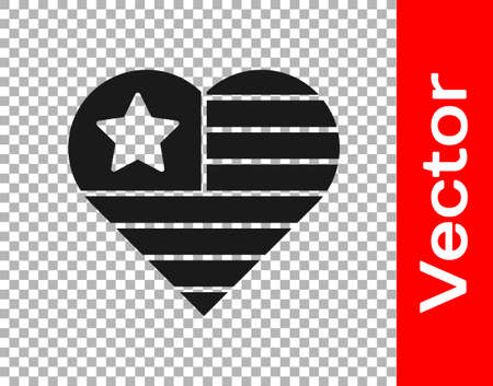 Black USA Independence day icon isolated on transparent background. 4th of July. United States of America country. Vectorのイラスト素材