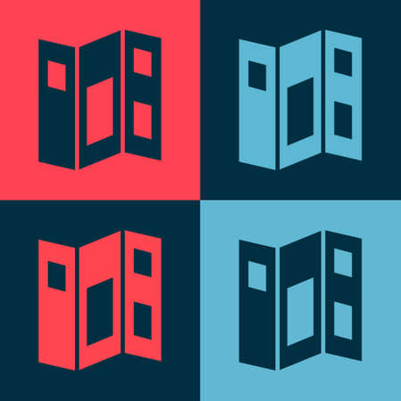 Pop art Museum guide brochure icon isolated on color background. Exhibition guidebook. Flyer, booklet, leaflet print. Vectorのイラスト素材