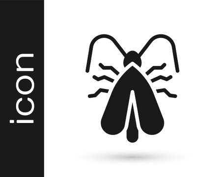 Black Clothes moth icon isolated on white background. Vectorのイラスト素材