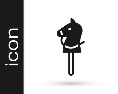 Black Toy horse icon isolated on white background. Vectorのイラスト素材