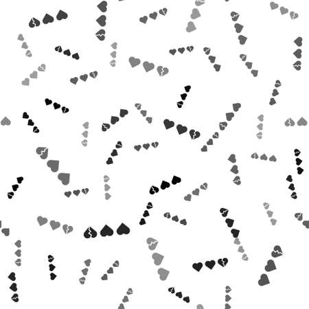 Black Hearts for game icon isolated seamless pattern on white background. Vector