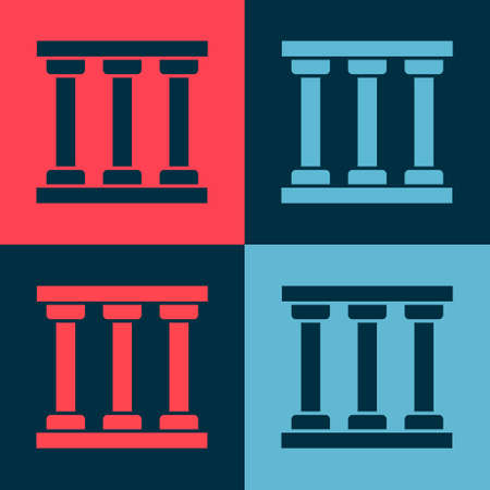 Pop art Prison window icon isolated on color background. Vectorのイラスト素材