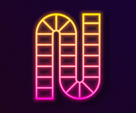 Glowing neon line Board game icon isolated on black background. Vectorのイラスト素材