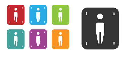 Black Male toilet icon isolated on white background. WC sign. Washroom. Set icons colorful. Vectorのイラスト素材