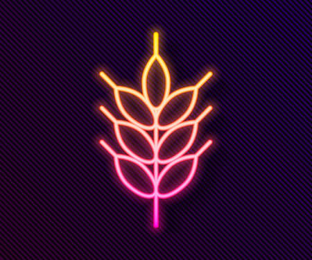 Glowing neon line Hop icon isolated on black background. Vector Illustrationのイラスト素材