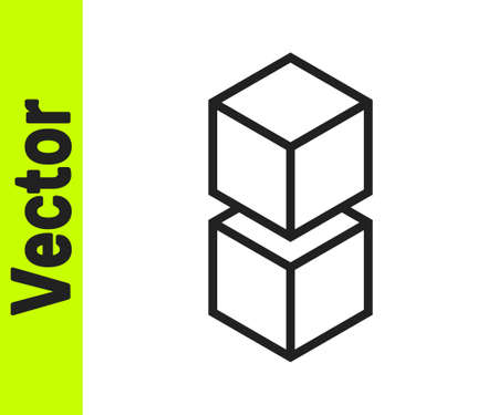 Black line Blockchain technology icon isolated on white background. Cryptocurrency data. Abstract geometric block chain network technology business. Vectorのイラスト素材