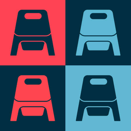 Pop art Baby potty icon isolated on color background. Chamber pot. Vector