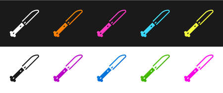 Set Knife icon isolated on black and white background. Cutlery symbol. Vectorのイラスト素材