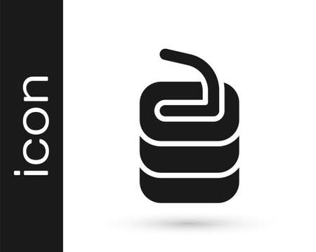 Black Stone for curling sport game icon isolated on white background. Sport equipment. Vectorのイラスト素材