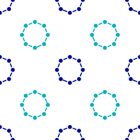 Blue Chemical formula icon isolated seamless pattern on white background. Abstract hexagon for innovation medicine, health, research and science. Vectorのイラスト素材
