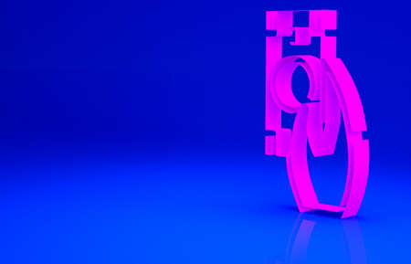 Pink Fast payments icon isolated on blue background. Fast money transfer payment. Financial services, fast loan, time is money, cash back concept. Minimalism concept. 3d illustration 3D renderの写真素材