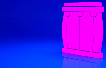 Pink Drum icon isolated on blue background. Music sign. Musical instrument symbol. Minimalism concept. 3d illustration 3D renderの写真素材